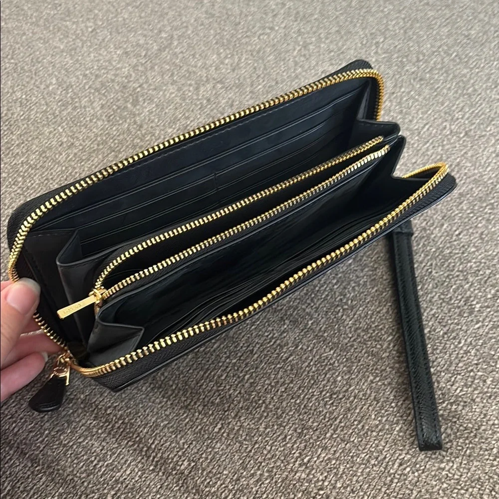 Coach Black and Brown Signature Wristlet - Picture 4 of 4